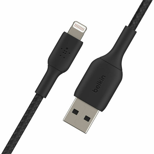 Belkin Braided Lightning to USB-A Cable (2m / 6.6ft, Black) - CAA002bt2MBK