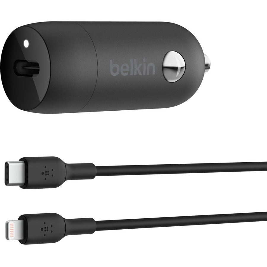 Belkin Boost↑Charge™ 30W Fast Car Charger, Compact Design w/USB-C Power Delivery Port, Universal Compatibility for iPhone 14, Galaxy S23, Note Series, and More - Black - CCA004btBK