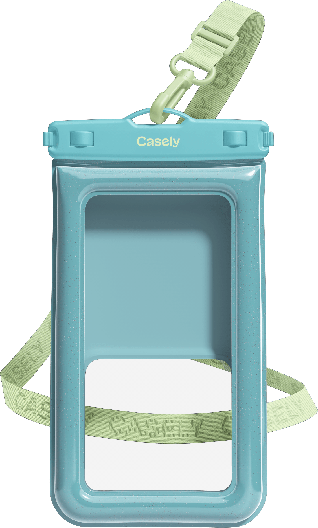 AquaBuddy | Aquamarine Ocean Blue Shimmer Waterproof Phone Pouch