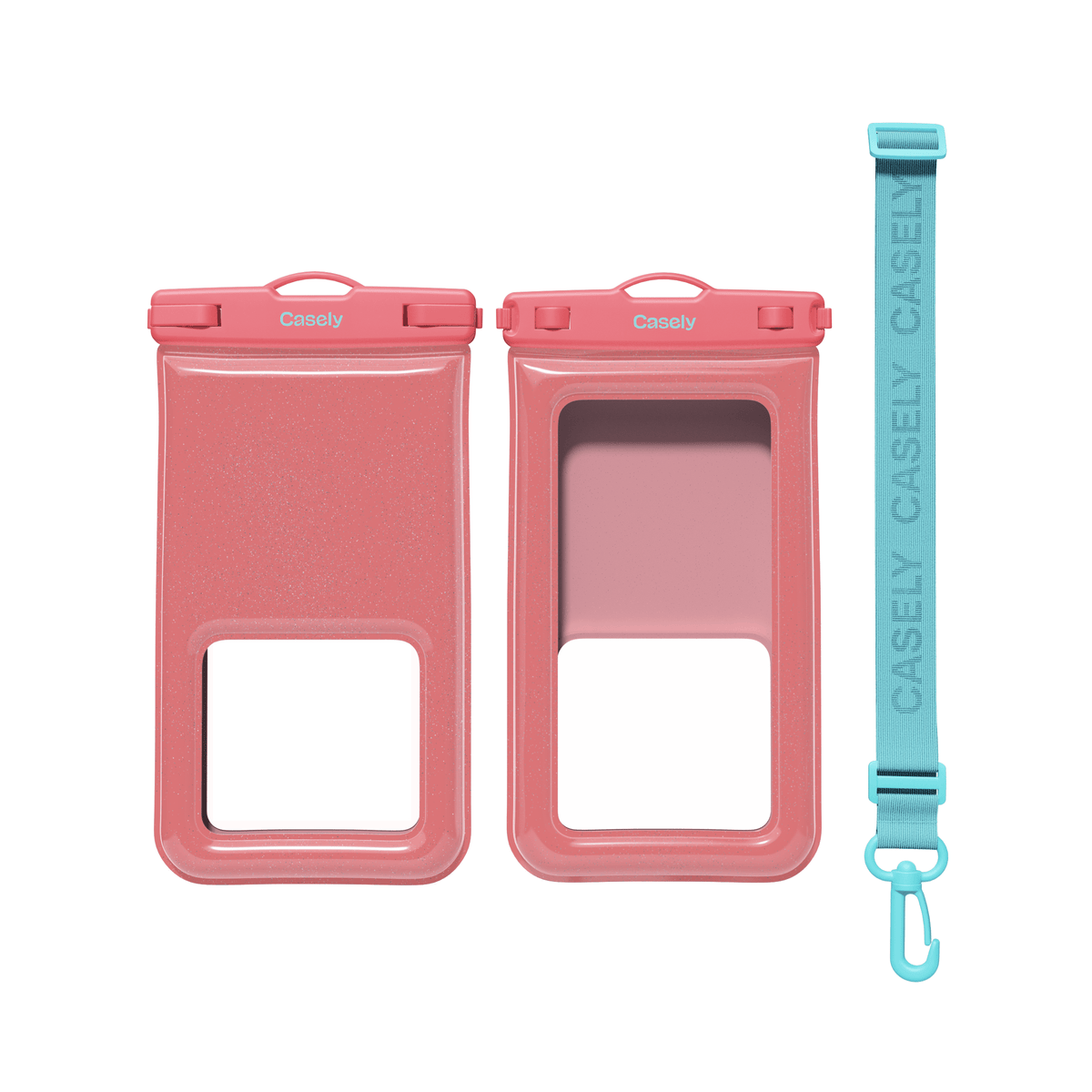AquaBuddy | Starfish Wishes Coral Pink Shimmer Waterproof Phone Pouch