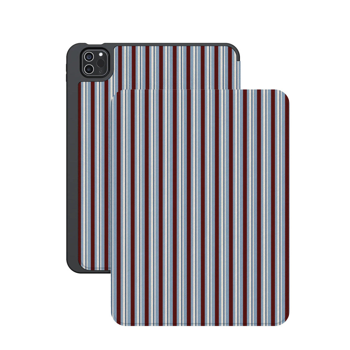 Bistro Stripes | Blue & Maroon iPad Case