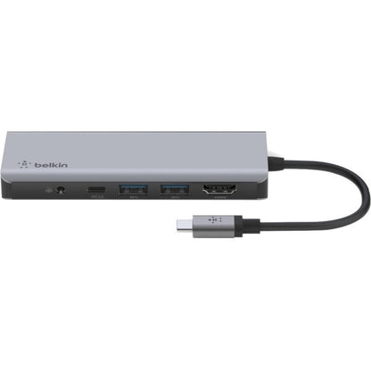 Belkin USB-C 7-in-1 Multiport Adapter, Laptop Docking Station, 2x USB-A 3.1 Gen 2, 4k HDMI 2.0, 100W Power Delivery 3.0 - PVC003btSGY