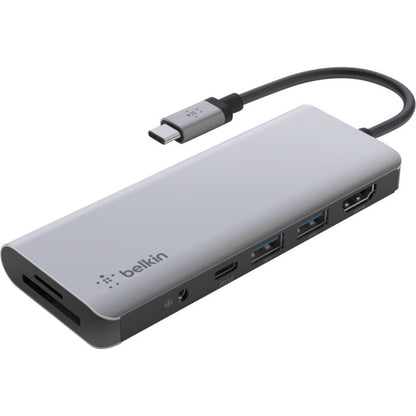 Belkin USB-C 7-in-1 Multiport Adapter, Laptop Docking Station, 2x USB-A 3.1 Gen 2, 4k HDMI 2.0, 100W Power Delivery 3.0 - PVC003btSGY