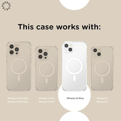 PopSockets iPhone 14 Plus Phone Case with MagSafe- Heartbreak Gingham
