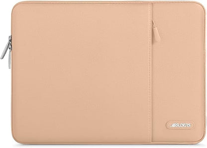 MOSISO Laptop Case 13.3 inch, 13-13.3 inch Laptop Sleeve Compatible with MacBook Air/Pro 13 / Pro 14, HP Dell ASUS Lenovo Notebook, Polyester Vertical Computer Sleeve Bag with Pocket, Peach Fuzz