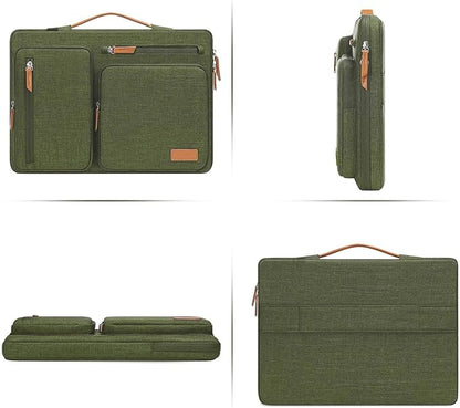 MOSISO 360 Protective Laptop Case 13.3 inch, 13-13.3 inch Laptop Sleeve Compatible with MacBook Air/Pro 13 / Pro 14,HP Dell Acer ASUS,Side Open Carrying Case with 4 Zipper Pockets&Handle, Olive Green