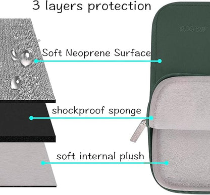 MOSISO Laptop Case 13.3 inch, 13-13.3 inch Laptop Sleeve Bag Compatible with MacBook Air/Pro 13 / Pro 14, HP Dell ASUS Lenovo Notebook, Neoprene Computer Sleeve Bag with Small Case, Midnight Green