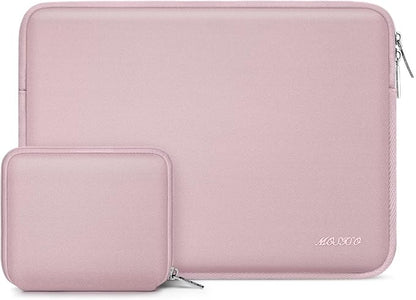 MOSISO Laptop Case 16 inch, 15-15.6 inch Laptop Sleeve Bag Compatible with MacBook Pro 16 inch, HP, Acer, Dell, Lenovo, ASUS Notebook, Neoprene Computer Sleeve Bag with Small Case, Baby Pink