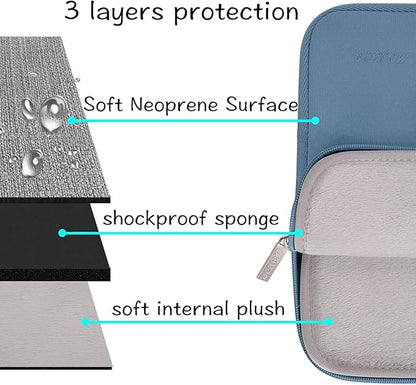 MOSISO Laptop Case 13.3 inch, 13-13.3 inch Laptop Sleeve Bag Compatible with MacBook Air/Pro 13 / Pro 14, HP Dell ASUS Lenovo Notebook, Neoprene Computer Sleeve Bag with Small Case, Navy Lime