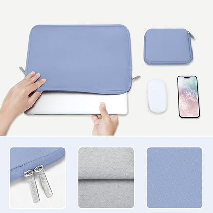 MOSISO Laptop Case 13 inch, 13 inch Laptop Sleeve Bag Compatible with MacBook Air 13 M4 M3 M2 M1 2025-2018 / Pro 13 M2 M1 2025-2016, Neoprene Computer Sleeve Bag with Small Case, Serenity Blue