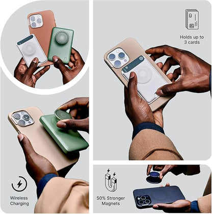 PopSockets iPhone 14 Plus Phone Case with MagSafe, Wireless Charging Compatible, Green - Nightshade