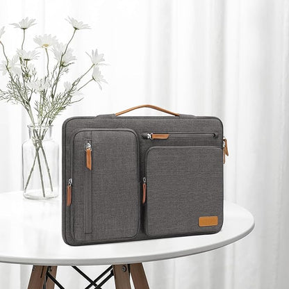 MOSISO 360 Protective Laptop Case 13 inch, 13 inch Laptop Sleeve Compatible with MacBook Air M4 M3 M2 M1 2025-2018/Pro M2 M1 2025-2016, Side Open Carrying Case with 4 Zipper Pockets&Handle, Taupe Gray