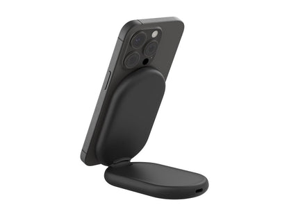 Belkin BoostCharge - Wireless charging stand - magnetic, foldable, with Qi2 + AC power adapter - 15 Watt - 3 A - Fast Charge, WIB007TTBK