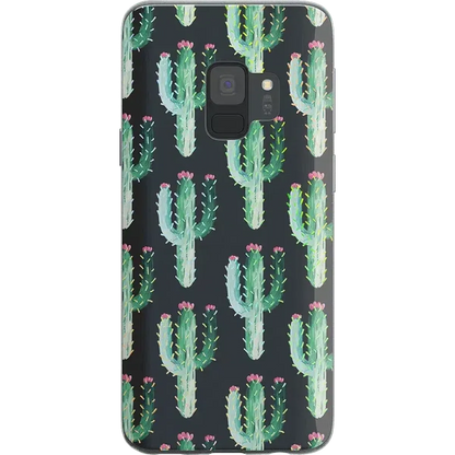 Cactus Patterned Clear Floral Samsung Case