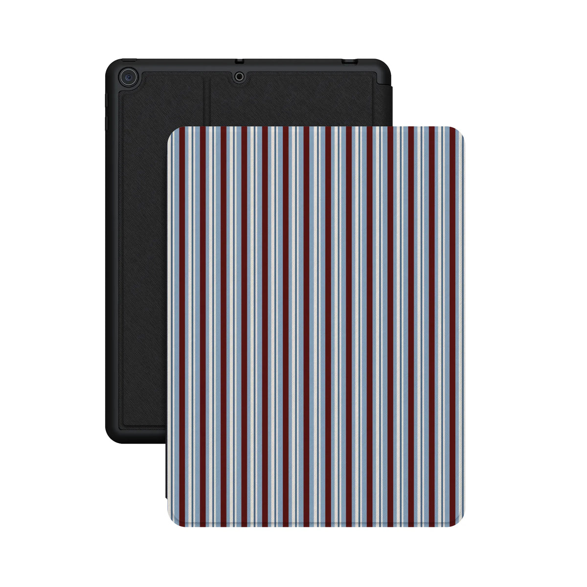 Bistro Stripes | Blue & Maroon iPad Case