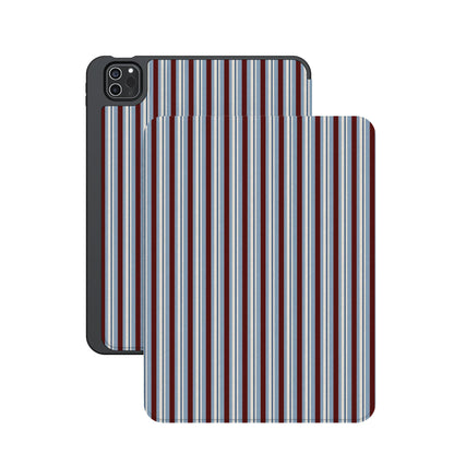 Bistro Stripes | Blue & Maroon iPad Case
