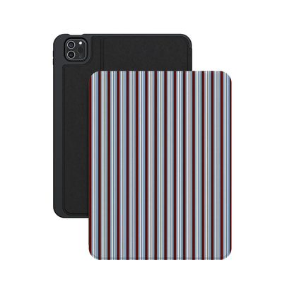 Bistro Stripes | Blue & Maroon iPad Case