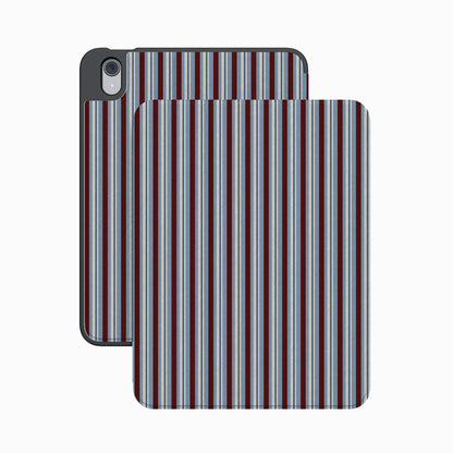Bistro Stripes | Blue & Maroon iPad Case