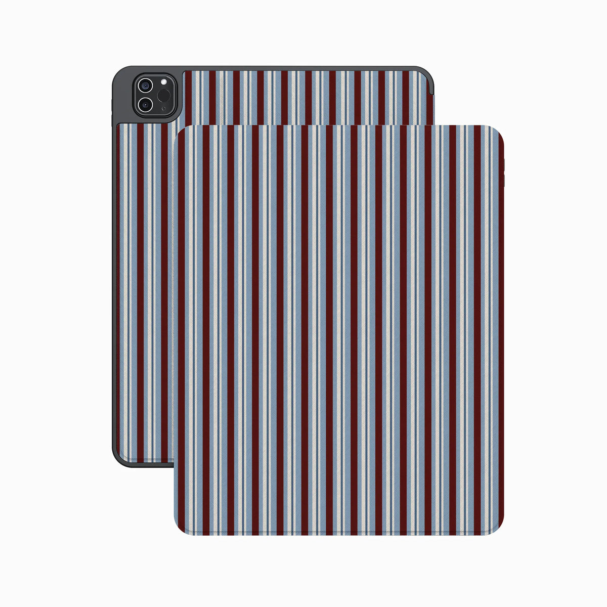 Bistro Stripes | Blue & Maroon iPad Case