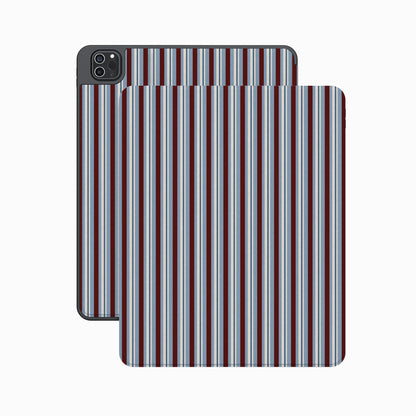 Bistro Stripes | Blue & Maroon iPad Case