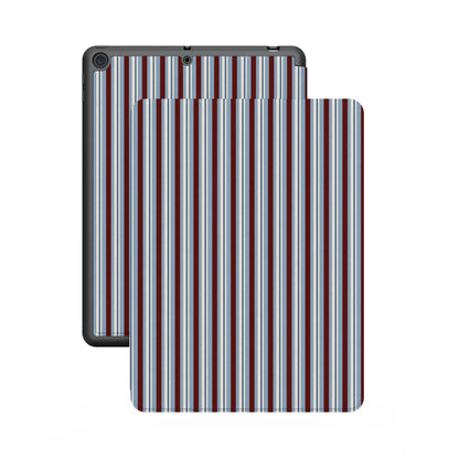 Bistro Stripes | Blue & Maroon iPad Case